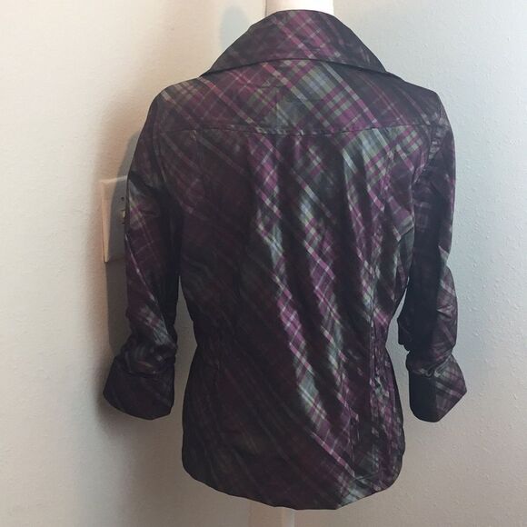Chico’s Purple 3/4 Sleeve Jacket - Picture 6 of 7